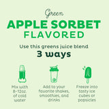 KOS Super Greens poudre shaker vert, idéal pour un shake rafraîchissant