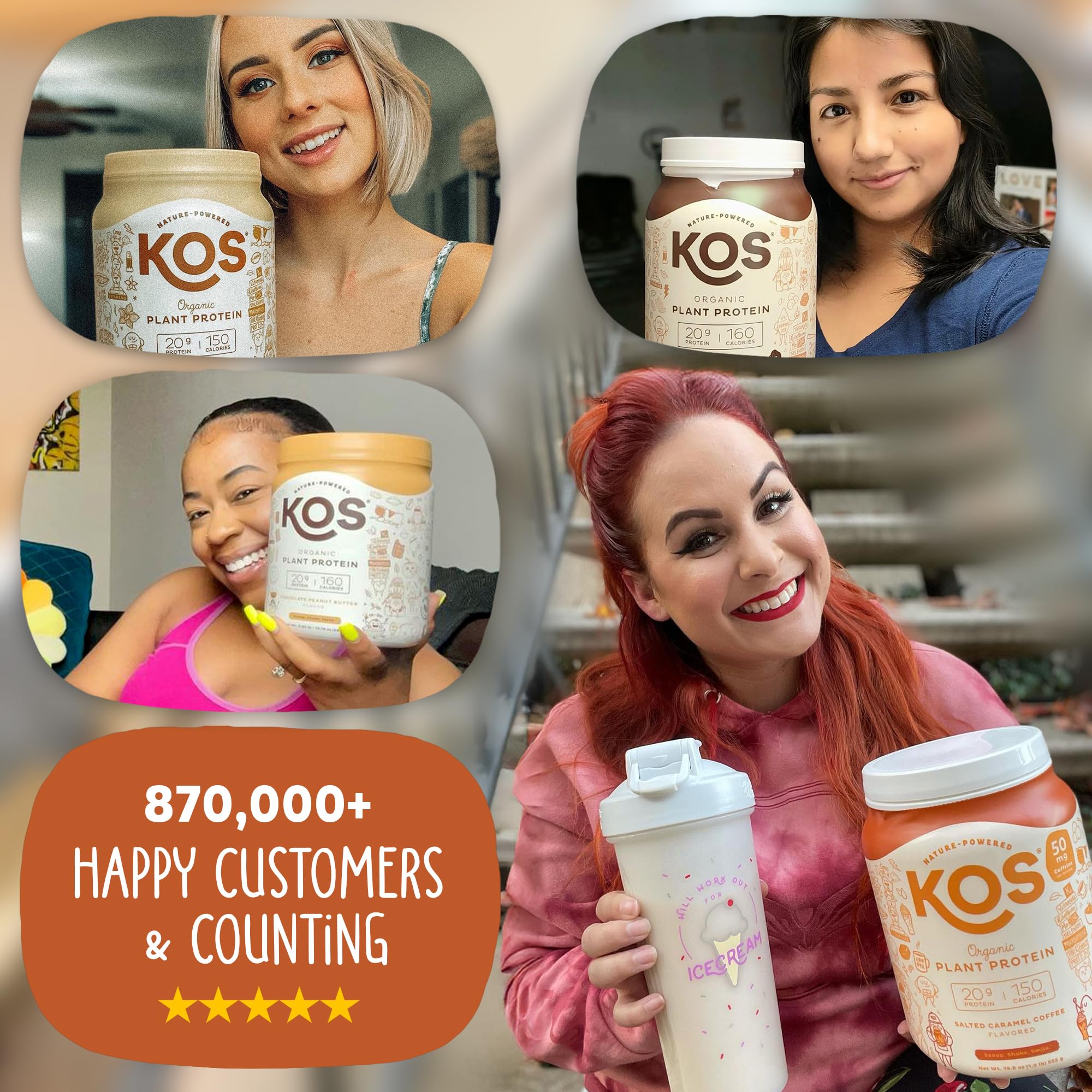 Kos protéine vegan en poudre: dosettes pratiques pour repas rapides.