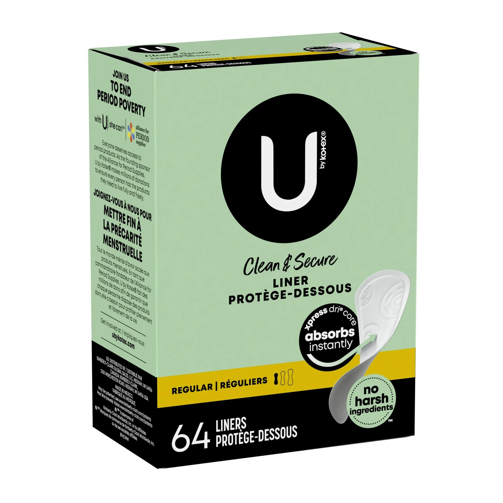 Revêtement respirant des protège-slips Kotex Lightdays pour usage quotidien.