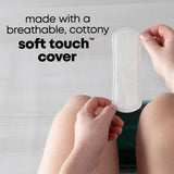 Design simple et élégant de l'emballage Kotex Lightdays.
