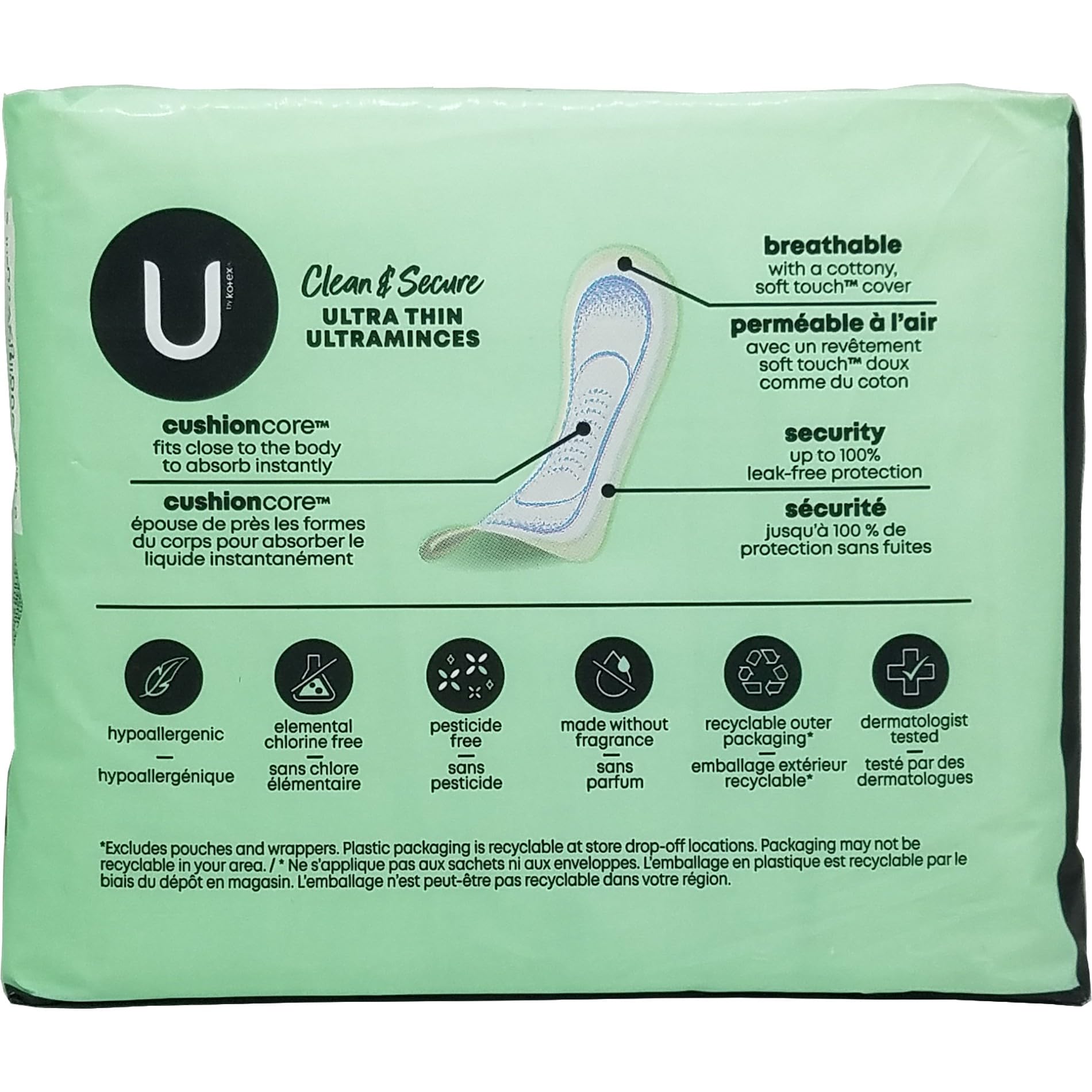 Kotex Security Ultra Thin Pads Long – longueur adaptée pour la journée