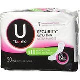 Kotex Security Ultra Thin Pads Long 20: image montrant absorption rapide et protection durable.