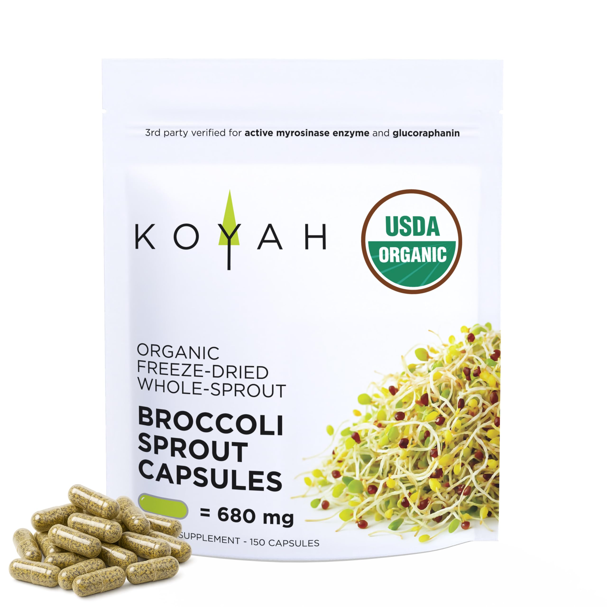 KOYAH brocoli germe en poudre, pratique pour intégration rapide dans votre routine.