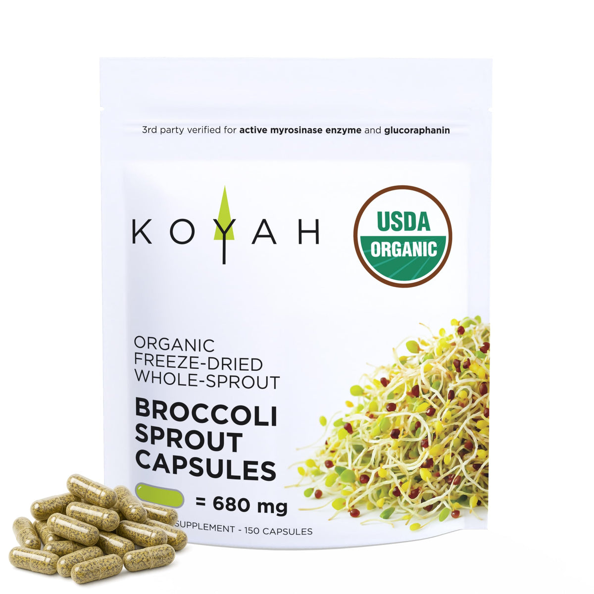 KOYAH brocoli germe en poudre, pratique pour intégration rapide dans votre routine.