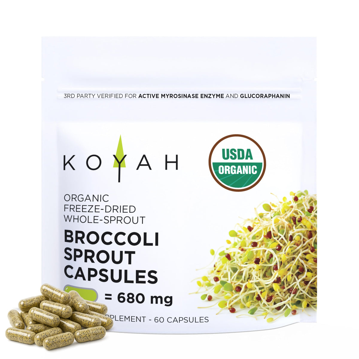 KOYAH capsules germes-brocoli-entier : prise pratique au quotidien