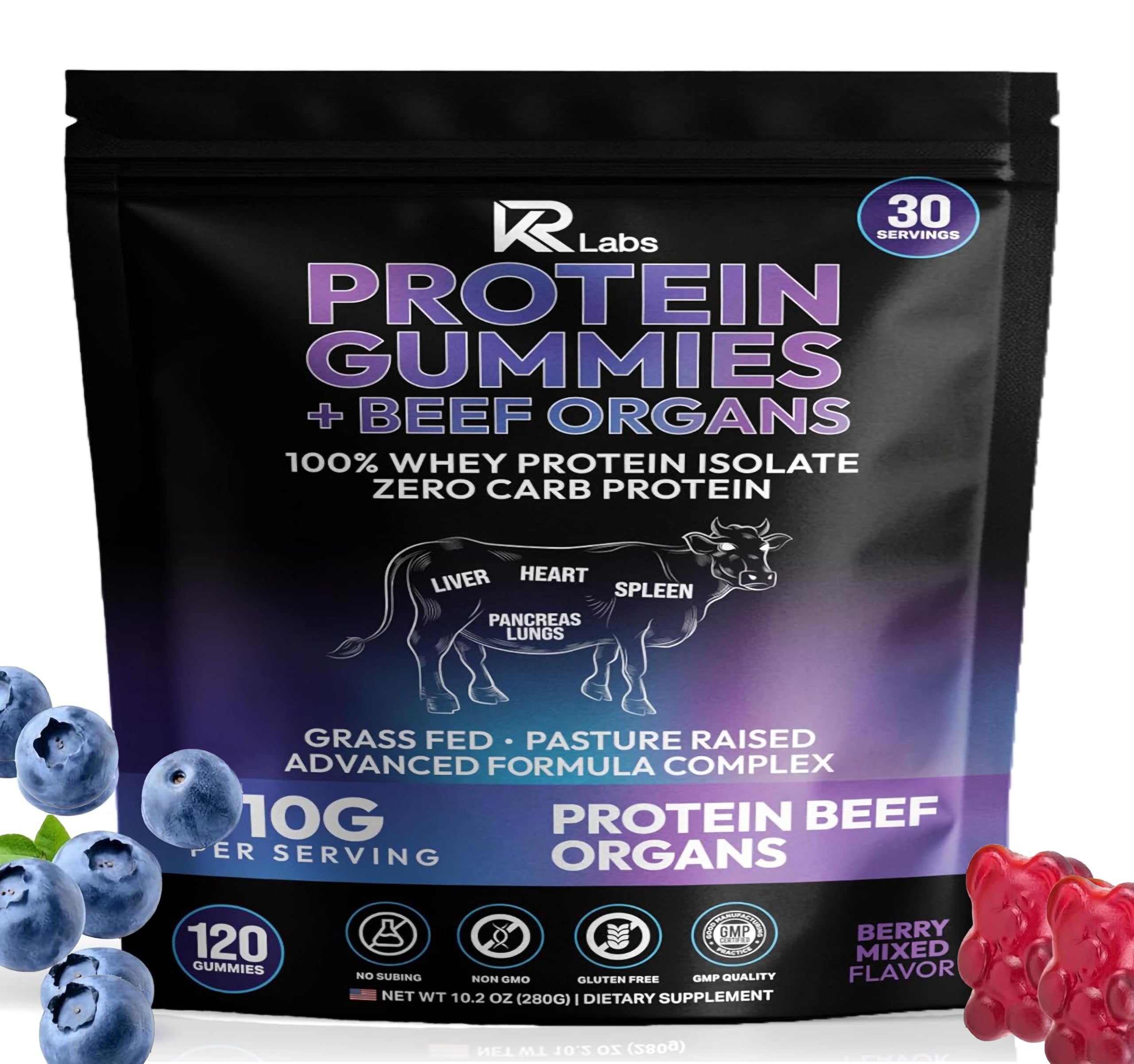 KR Labs Gommes protéine organes boeuf – texture agréable et apport pratique.