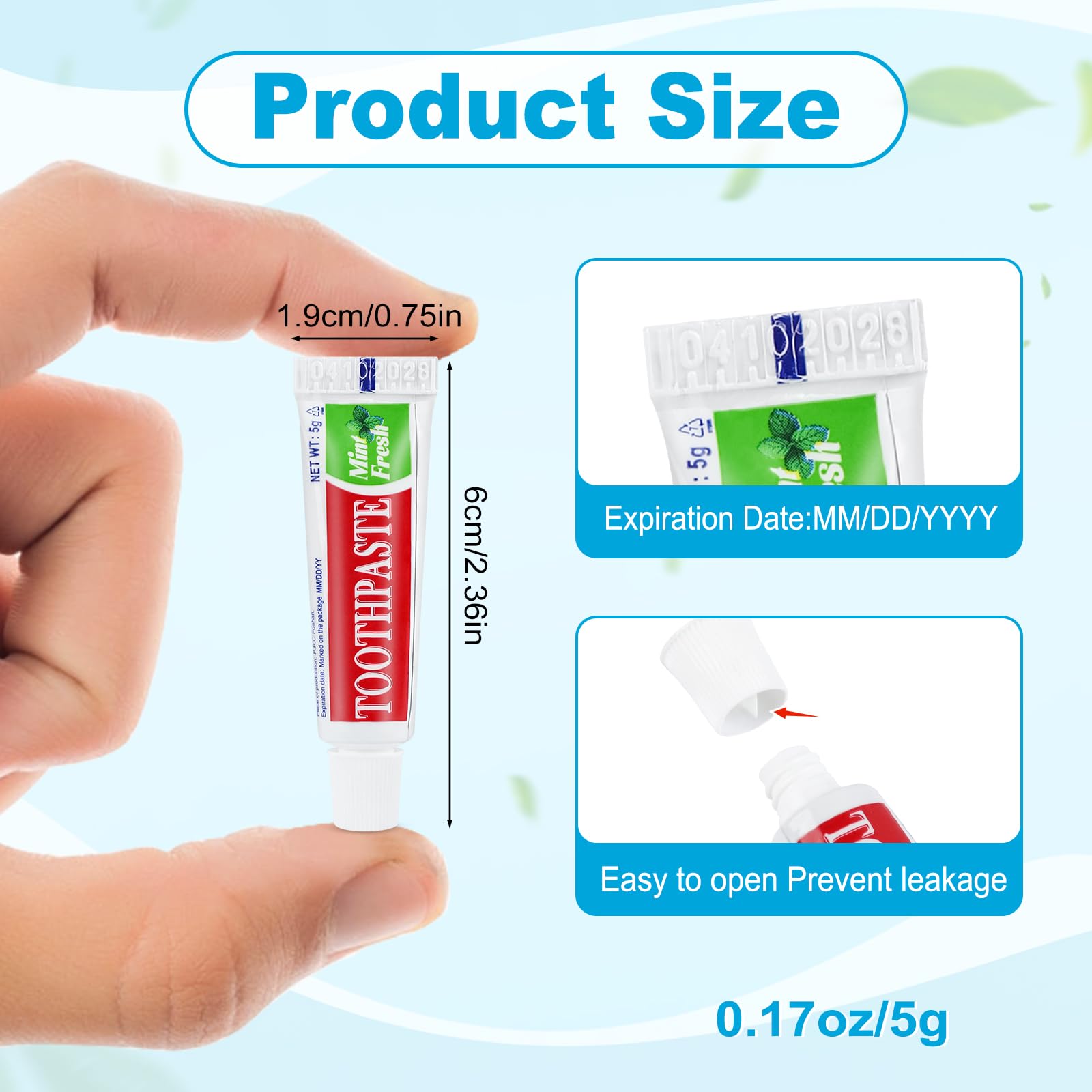 KRIZJUES dentifrice mini 5g compact format portable pour le sac.