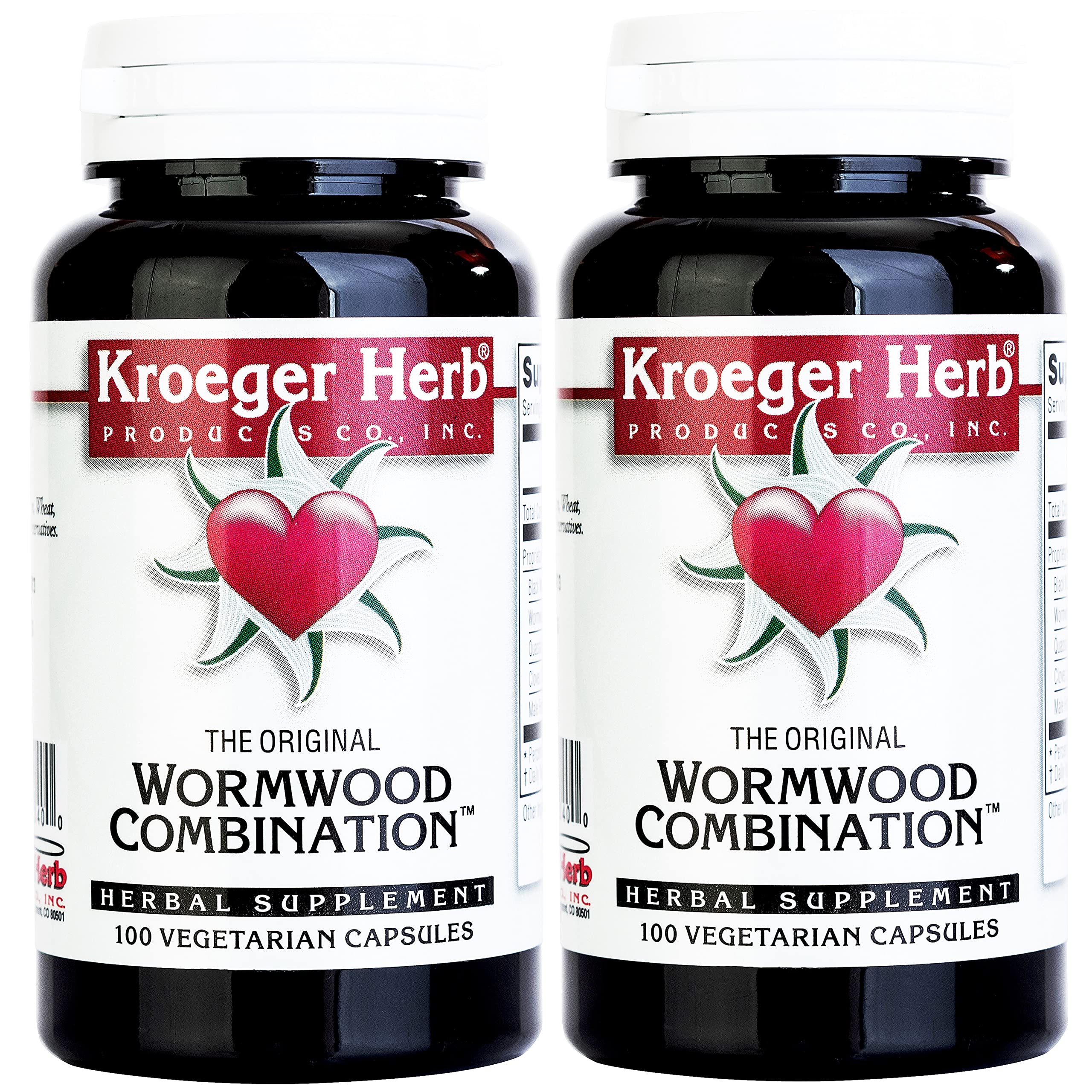Flacon Kroeger Herb Wormwood Combination, 100 gélules par boîte