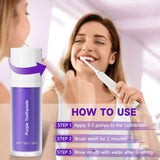 Ktintar dentifrice violet contient deux colorants solubles pour neutraliser les tons jaunâtres sans résidu.