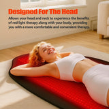 KTS tapis lumière rouge dos, chaleur douce pour détente musculaire.
