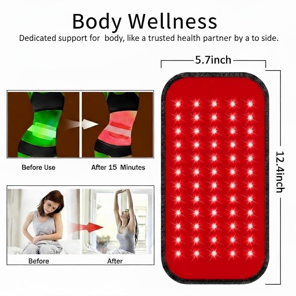 KTS Tapis lumière rouge portable sur les épaules pour relaxation et mobilité.