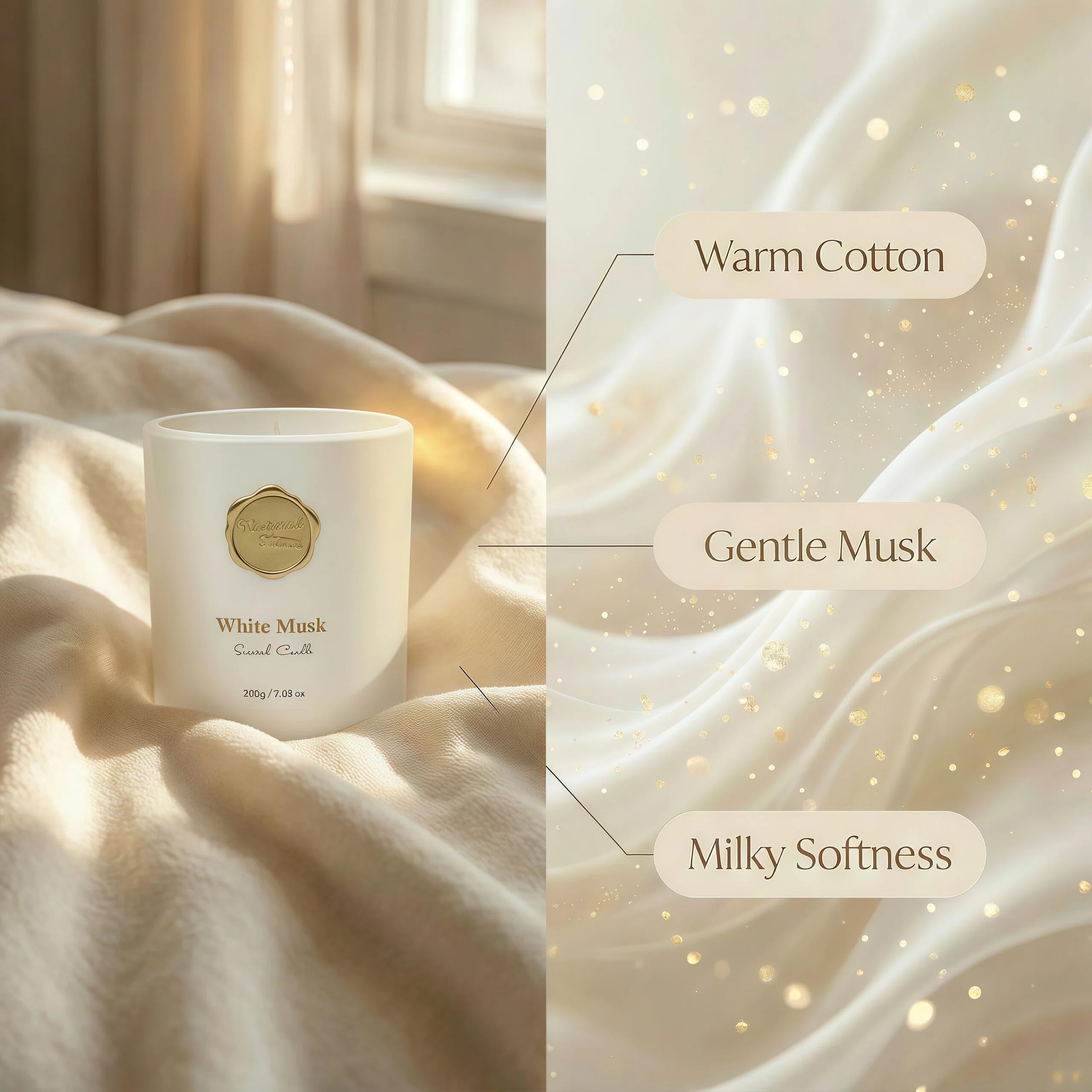 Cire de soja naturelle Ktyixu, combustion lente et durable.