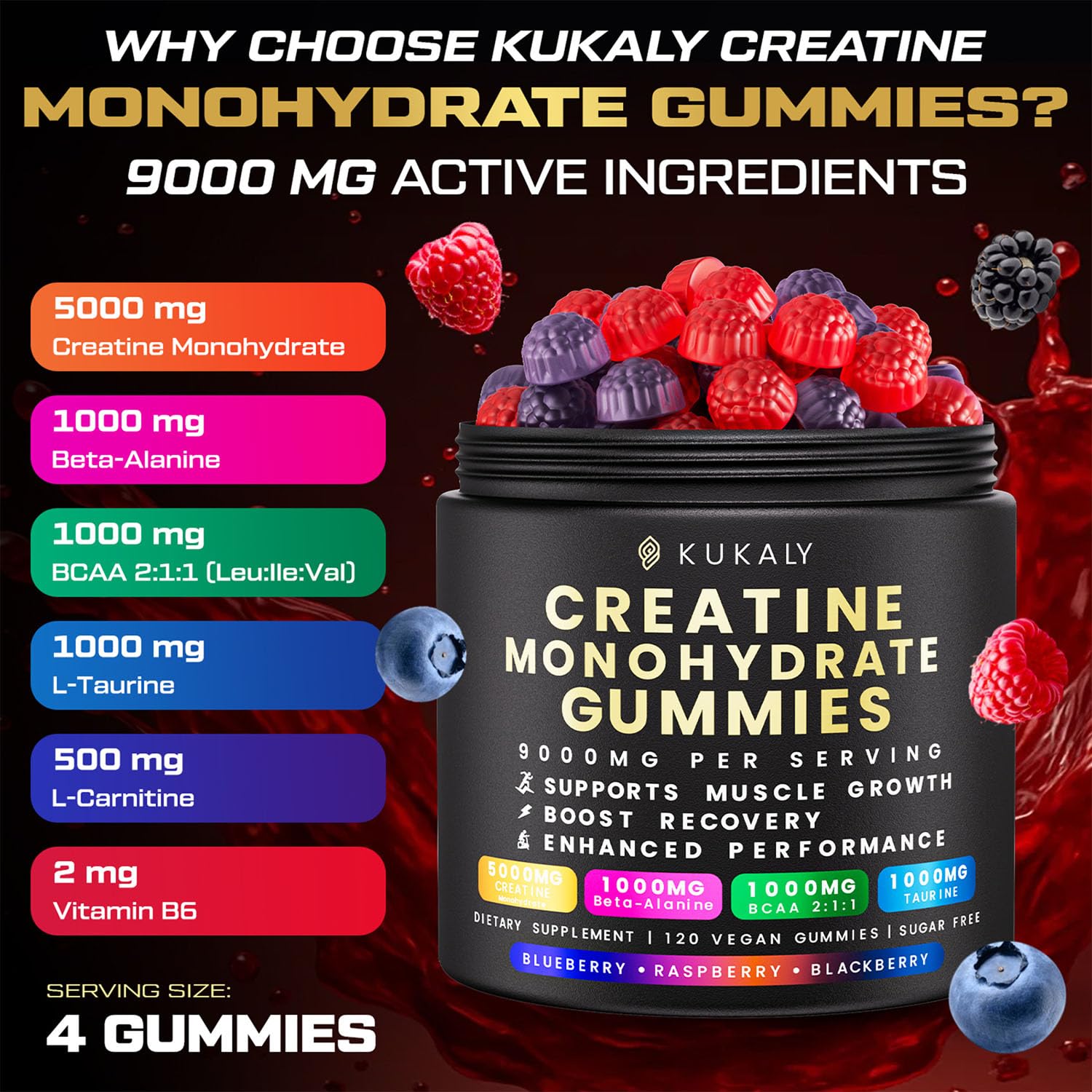 Gummies kukaly saveurs mélangées prêtes à déguster pendant l'entraînement.