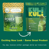 Cuillère de dosage Kuli Kuli Green Power pour mélange précis.
