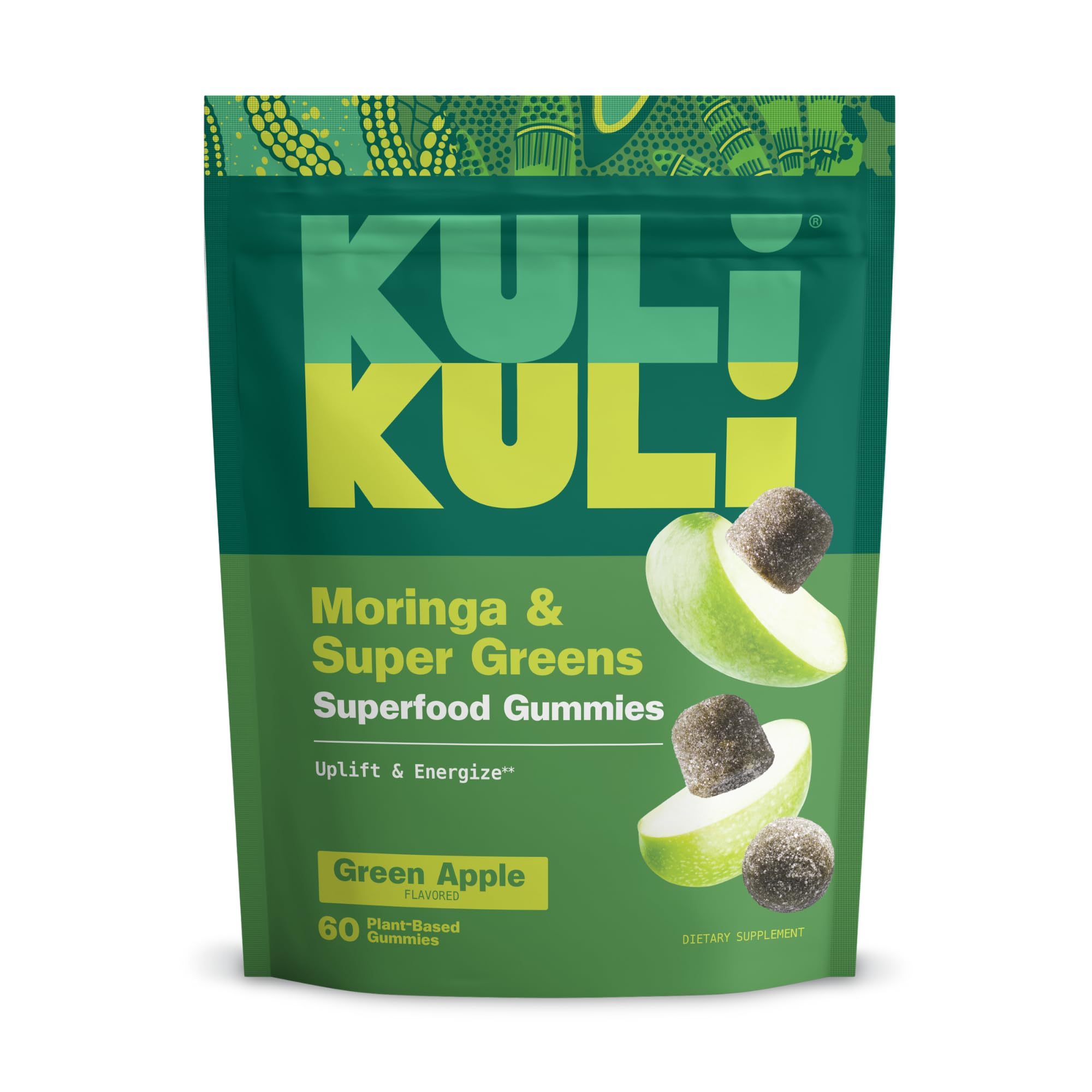 Kuli Kuli bonbons gélifiés énergie moringa sur produit, énergie naturelle sans caféine