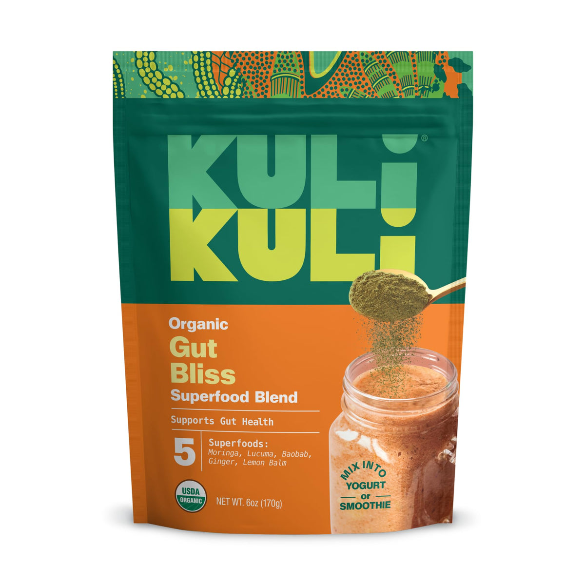 Kuli Kuli Gut Bliss en emballage prêt à l’emploi pour démarrer une routine saine