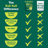 Kuli Kuli Moringa Feuilles Vertes: couleur vert profond utilisée dans les plats