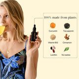 Kurk curcuma liquide cola flacon, goût rafraîchissant et utilisation pratique.