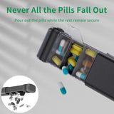 Kursoaya boite pilules portable noir – transport facile pour voyage.