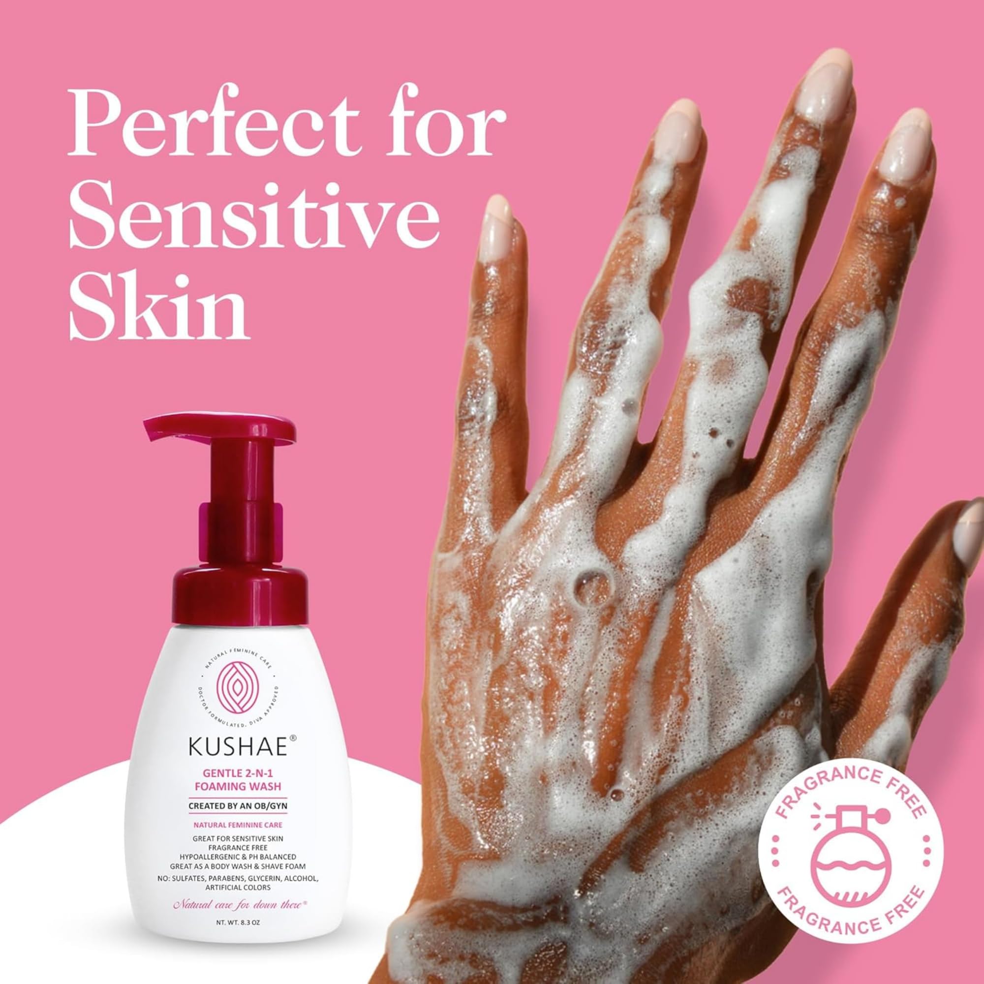Kushae soin doux pour tous types de peau, même sensibles.