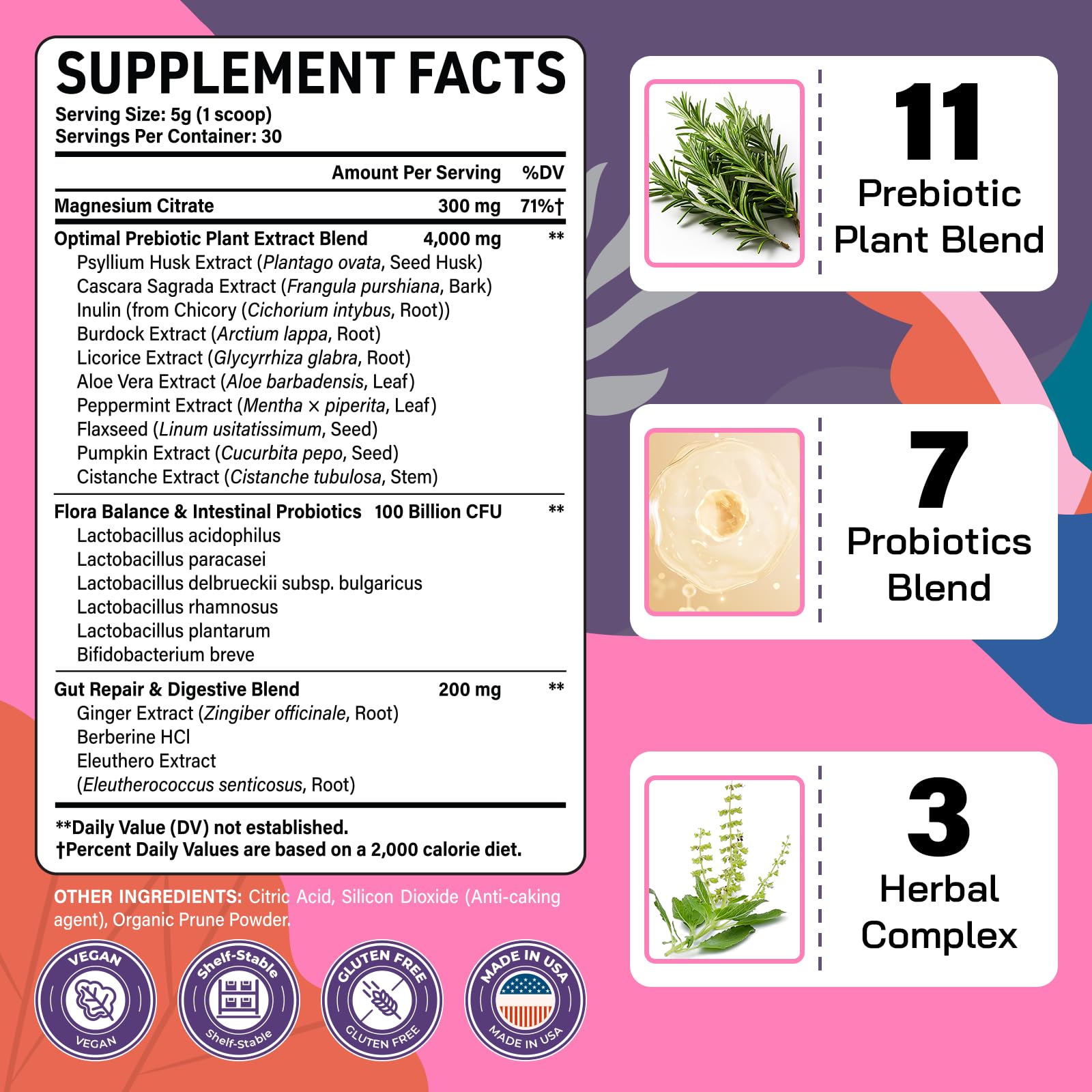 Étiquette Kusofft Colon Gentle Cleanse, design clair et informatif.
