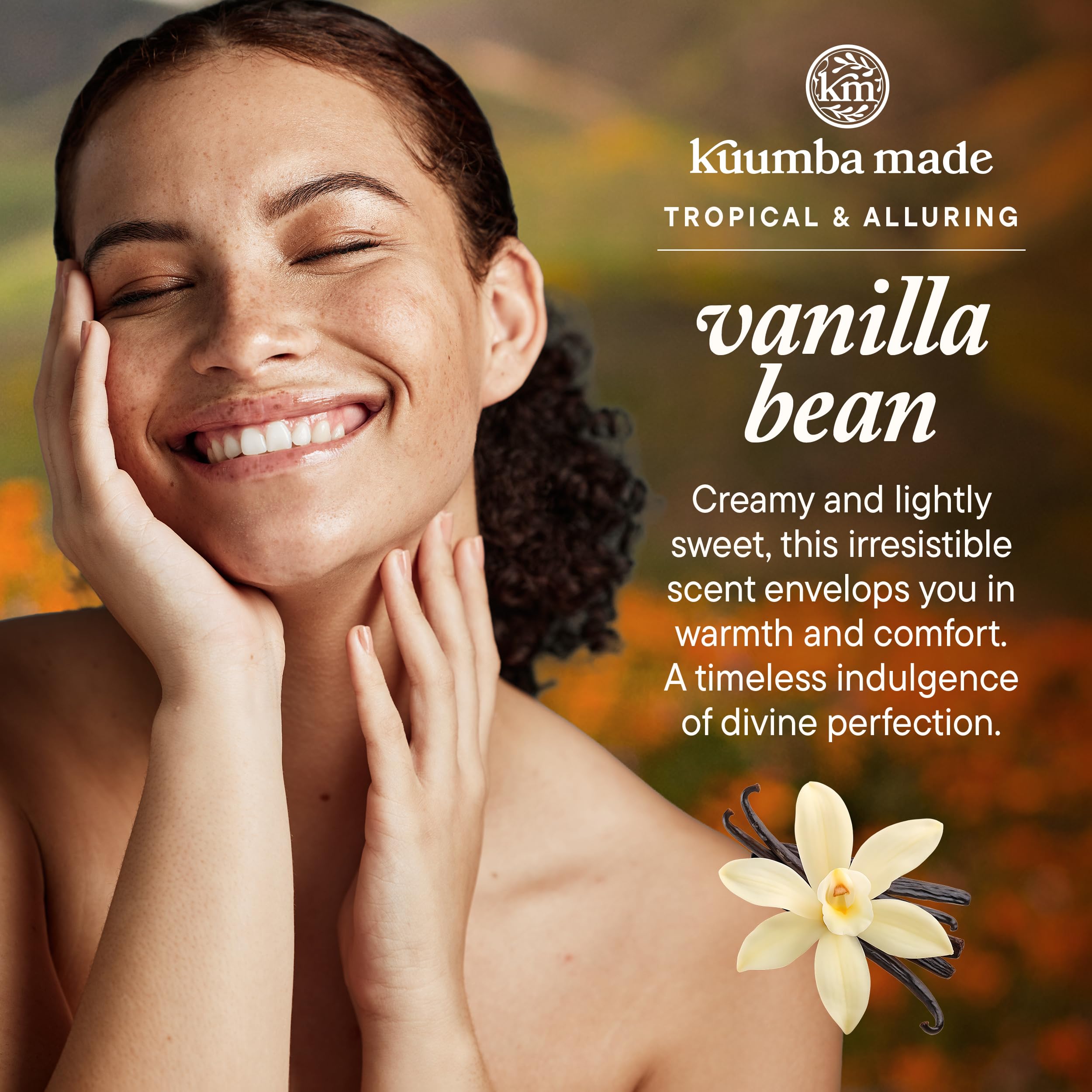 Kuumba Made huile-de-parfum vanille-sans-alcool, formulation douce pour la peau.