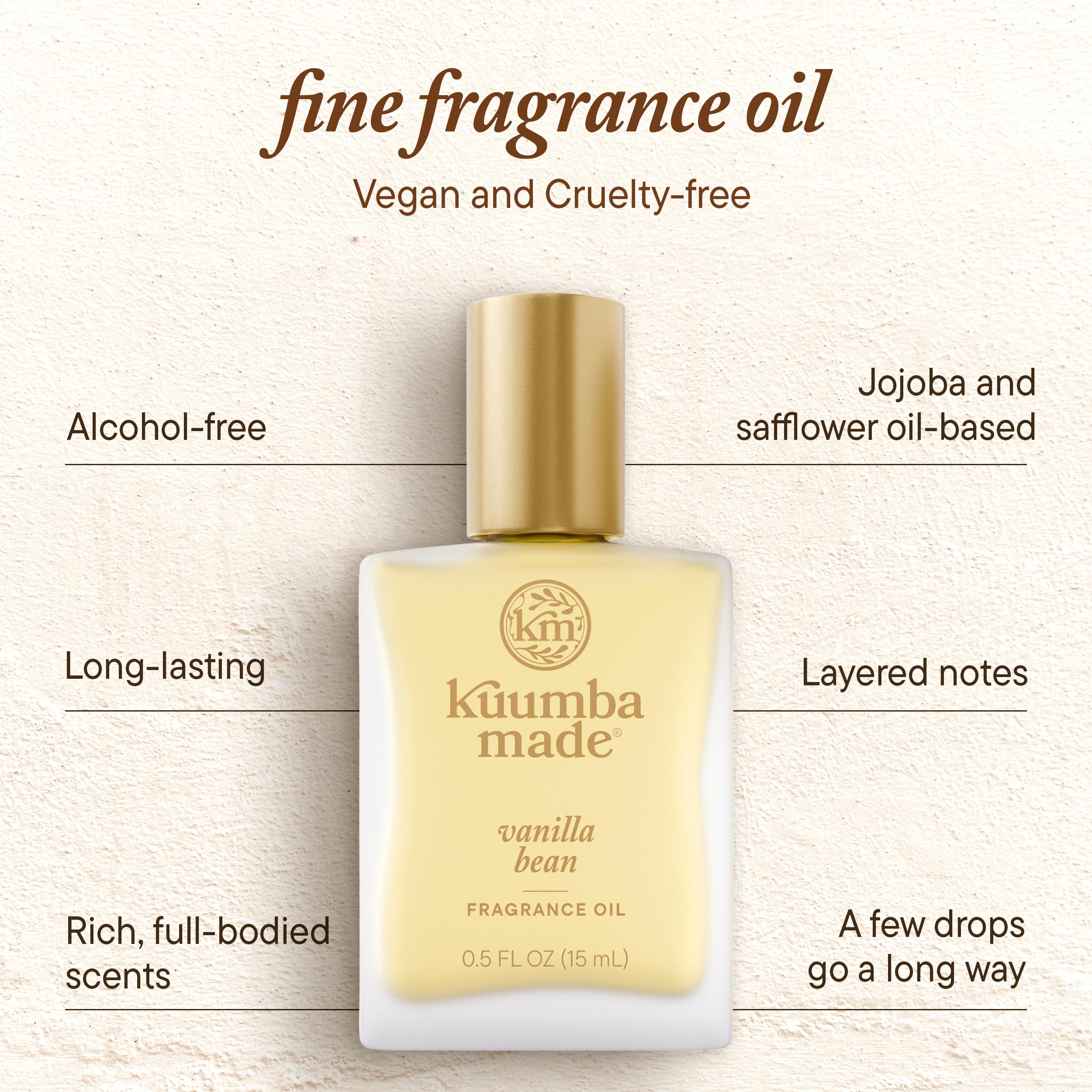 Kuumba Made parfum vanille-duree-longue, intensité durable après quelques gouttes.