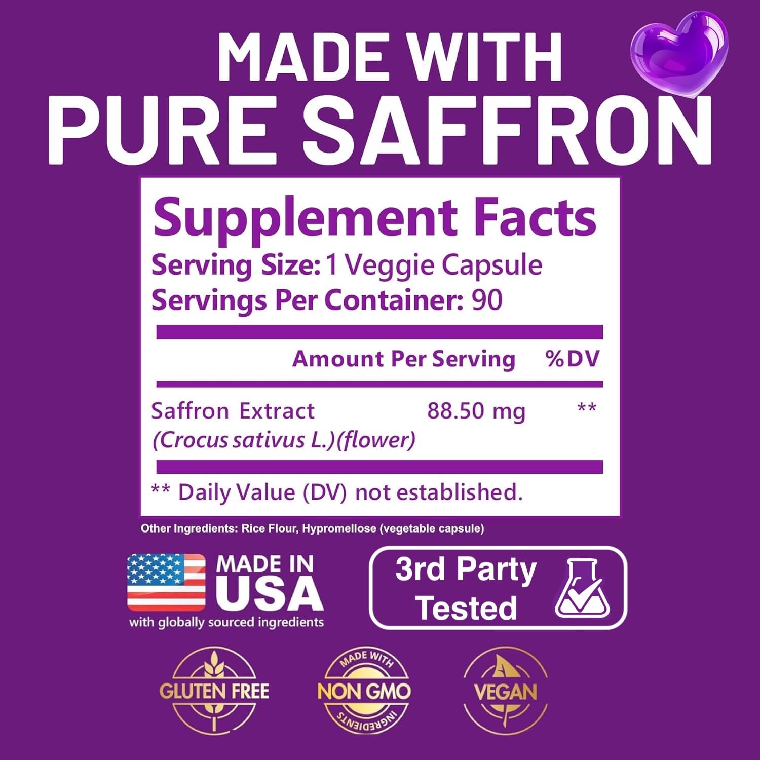 Kwala Nutrition Safran – étiquette claire affichant les informations de qualité et traçabilité.