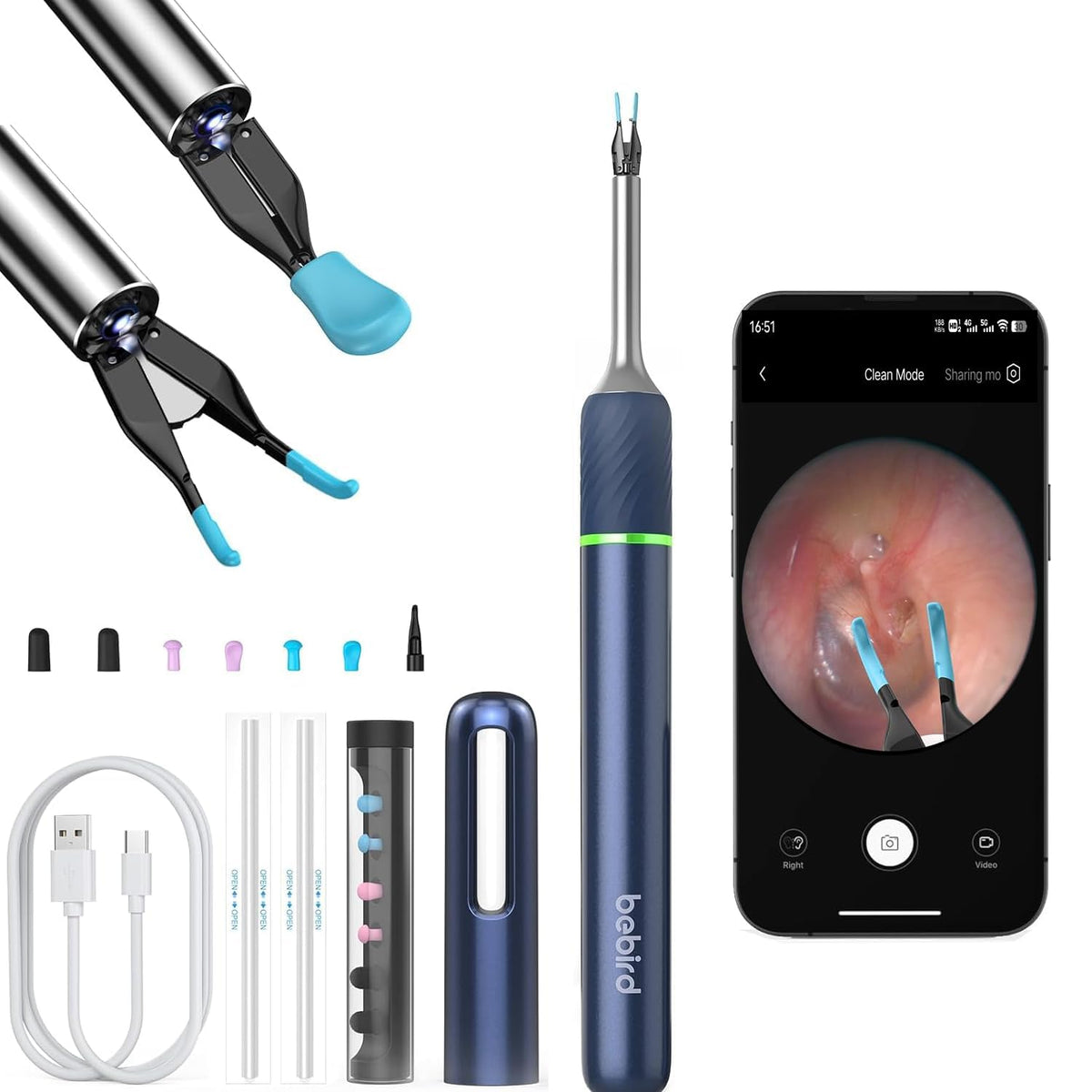 KWYBOW Note5 caméra otoscope 10 MP avec lumière pour inspection précise de l’oreille