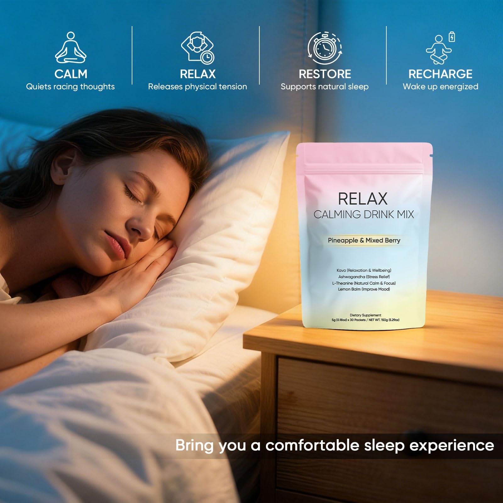 KXVUDE Relax Calming Drink L-Theanine pour une détente mesurée.