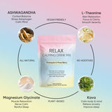 KXVUDE Relax Calming Drink sachets mélangés, dosage pratique pour une pause relaxante.