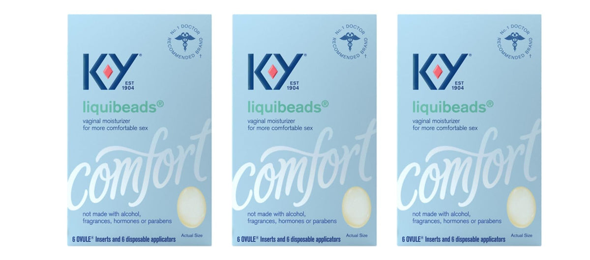 K-Y Liquibeads : ovule inséré libère rapidement une lubrification apaisante.