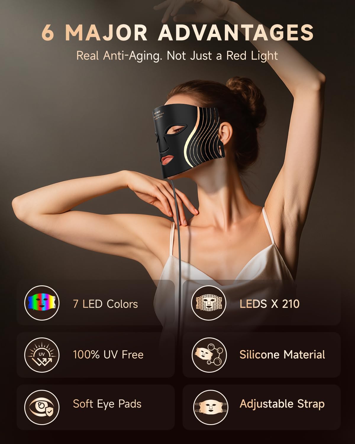 KYDJ masque 7 couleurs pour le visage, ajustement quotidien.