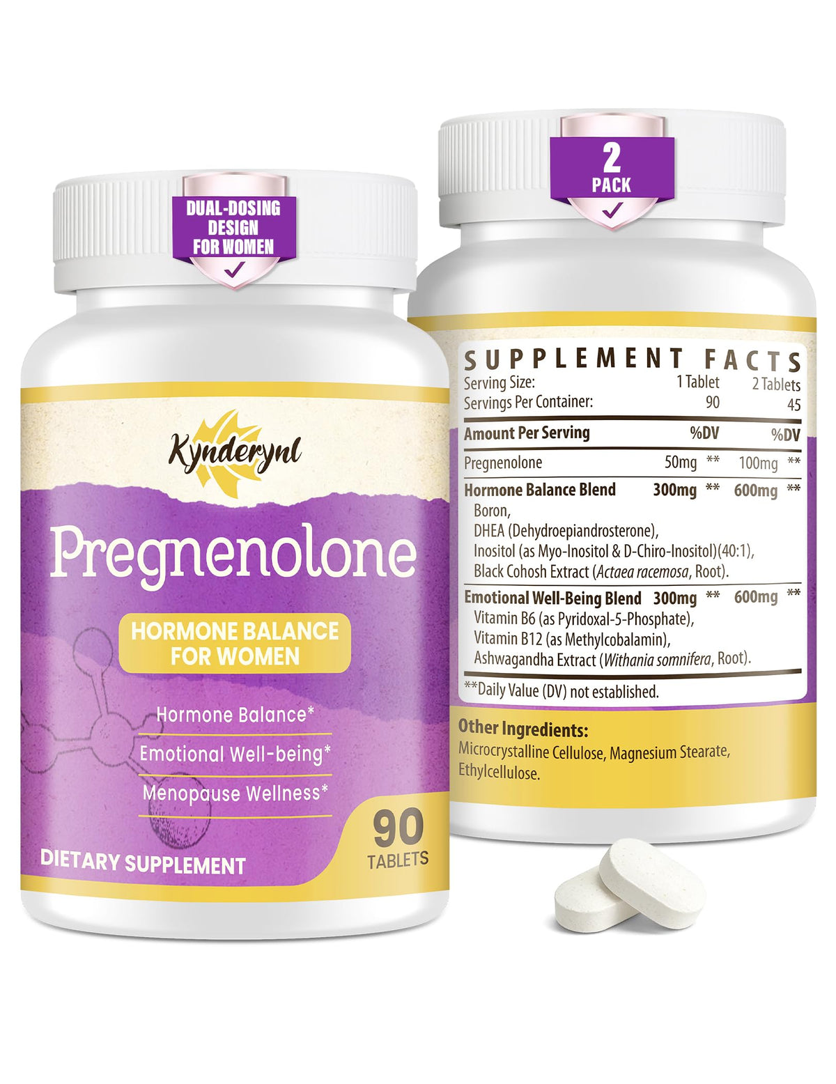 Kynderynl Pregnenolone: bouteille prête à intégrer votre routine bien-être.