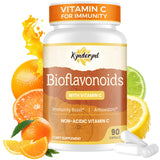 Kynderynl Vitamine C avec bioflavonoïdes, bouteille de 90 capsules pour le soutien quotidien.