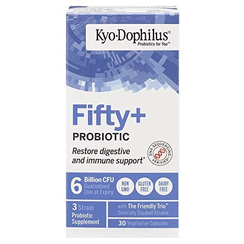 Kyo-Dophilus Fifty Plus: trois souches cliniquement étudiées pour un équilibre digestif potentiel.