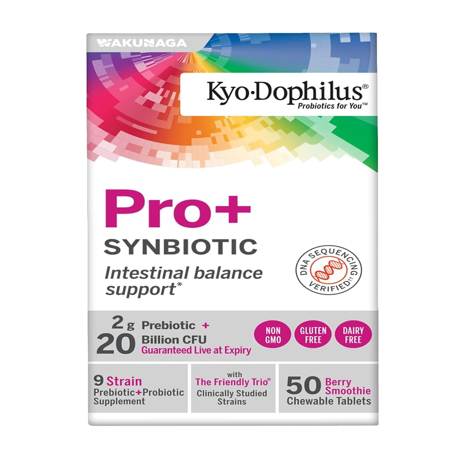 Kyo-Dophilus Pro+ paquets quotidiens pratiques sans réfrigération.