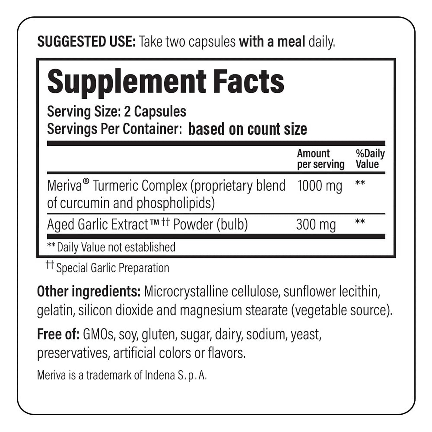 Étiquette Kyolic Ail Vieilli Formule 111 montrant ingrédients et avantages potentiels.