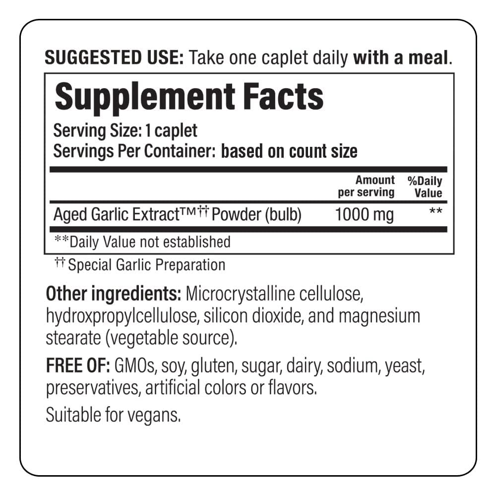 Kyolic caplets dosage quotidien, soutien possible du système cardio-vasculaire.