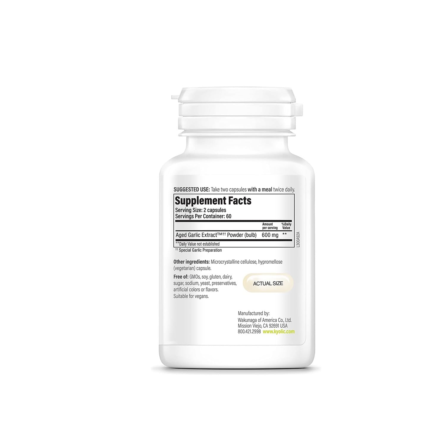 Capsules Kyolic Extrait Ail Vieilli: format pratique pour usage quotidien