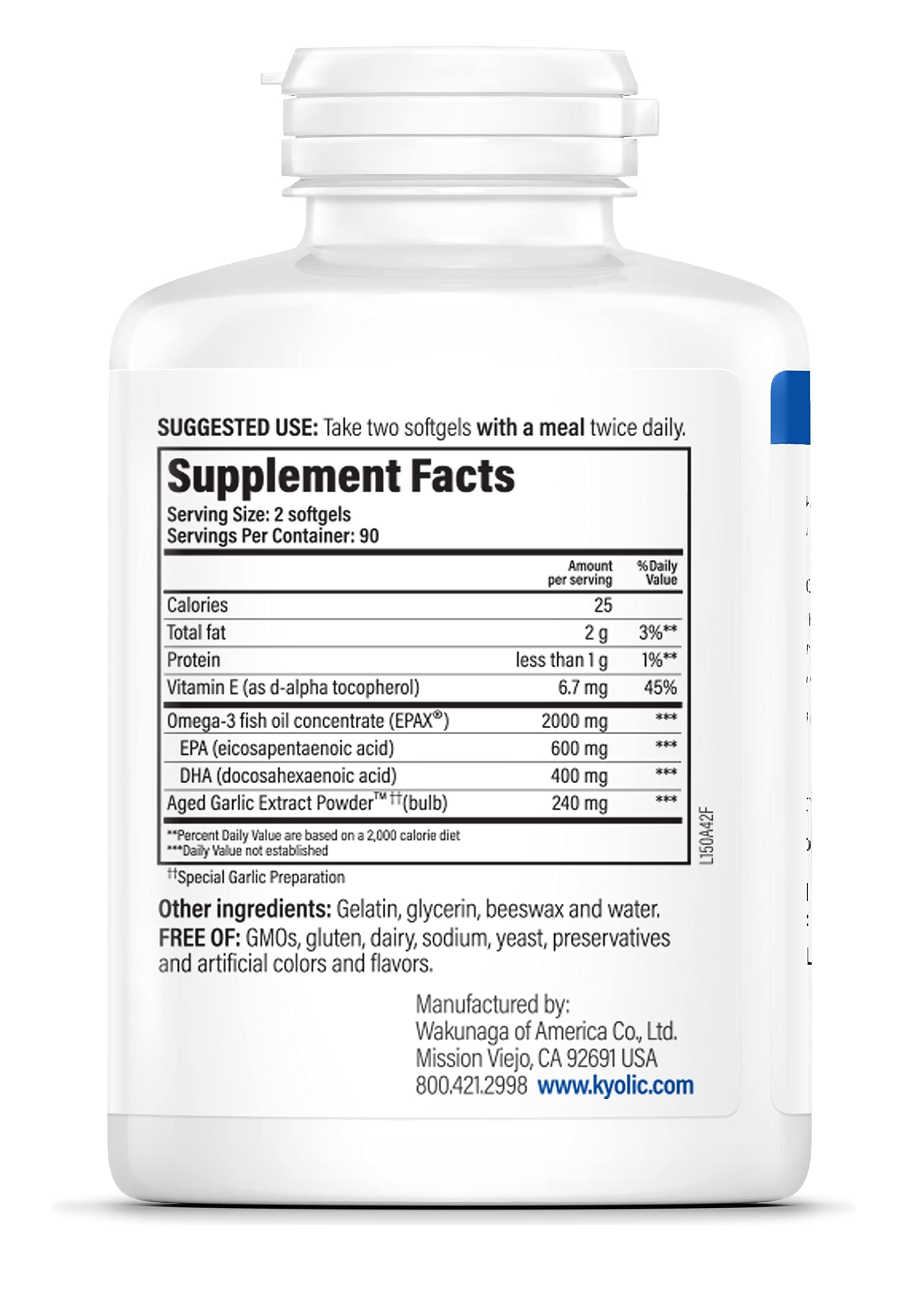 kyolic epa-omega-3, capsules, soutien cholestérol et circulation.