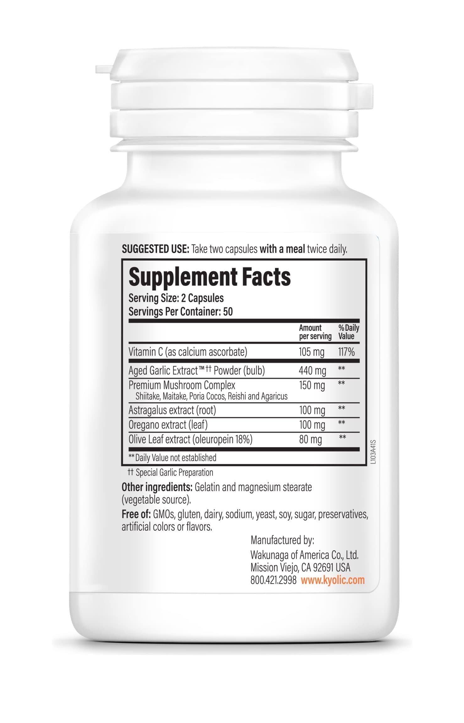 Kyolic Extrait ail agee – capsules : prise quotidienne simple pour le bien-être général.