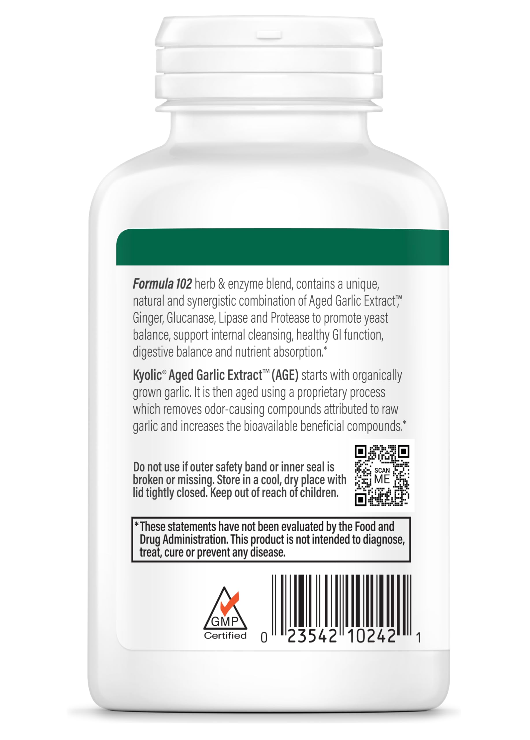 Kyolic Extrait d Ail Vieilli – mélange gingembre et enzymes pour le soutien digestif.