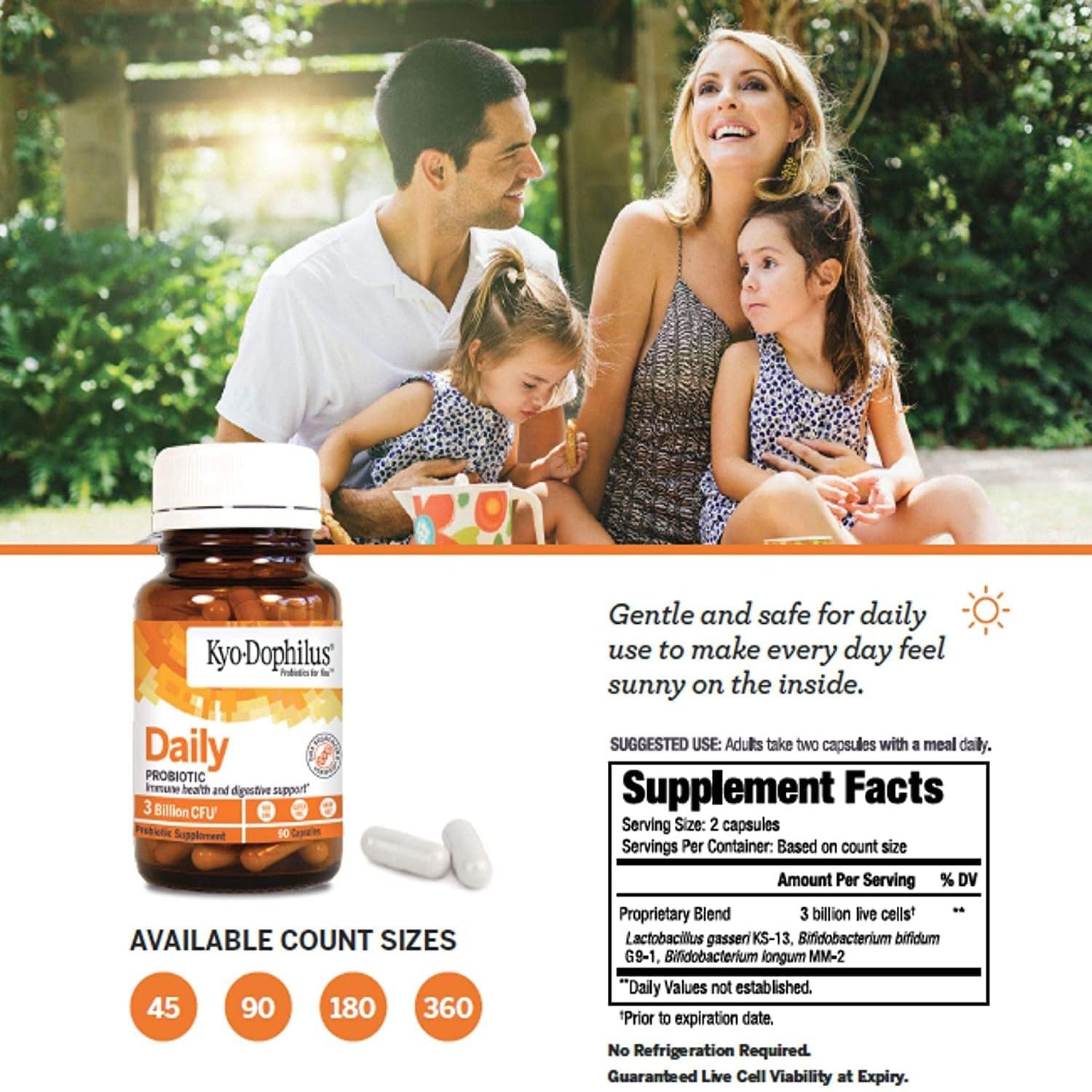 Kyolic Kyo-Dophilus, gélules de 360: soutient la fonction digestive et le bien-être général.