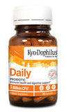Emballage Kyolic Kyo-Dophilus avec étiquettes claires pour une prise quotidienne.