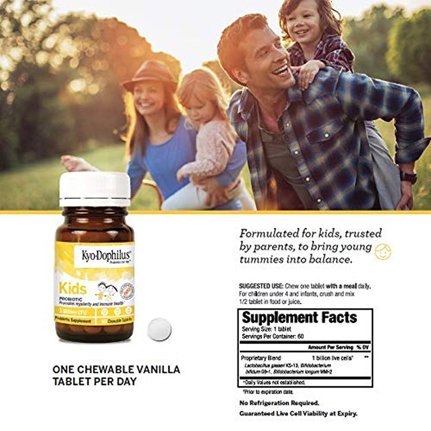 Formule sans OGM, gluten et lactose.