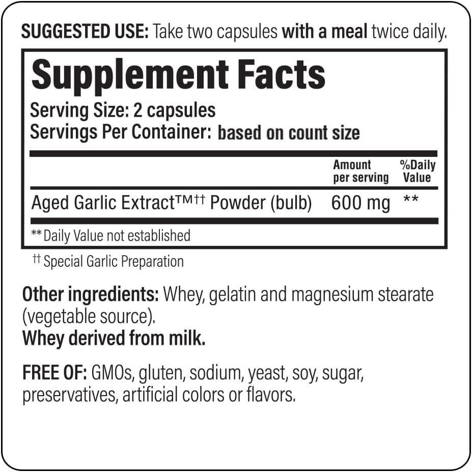 Kyolic sans allergènes: choix sans gluten et sans conservateurs.