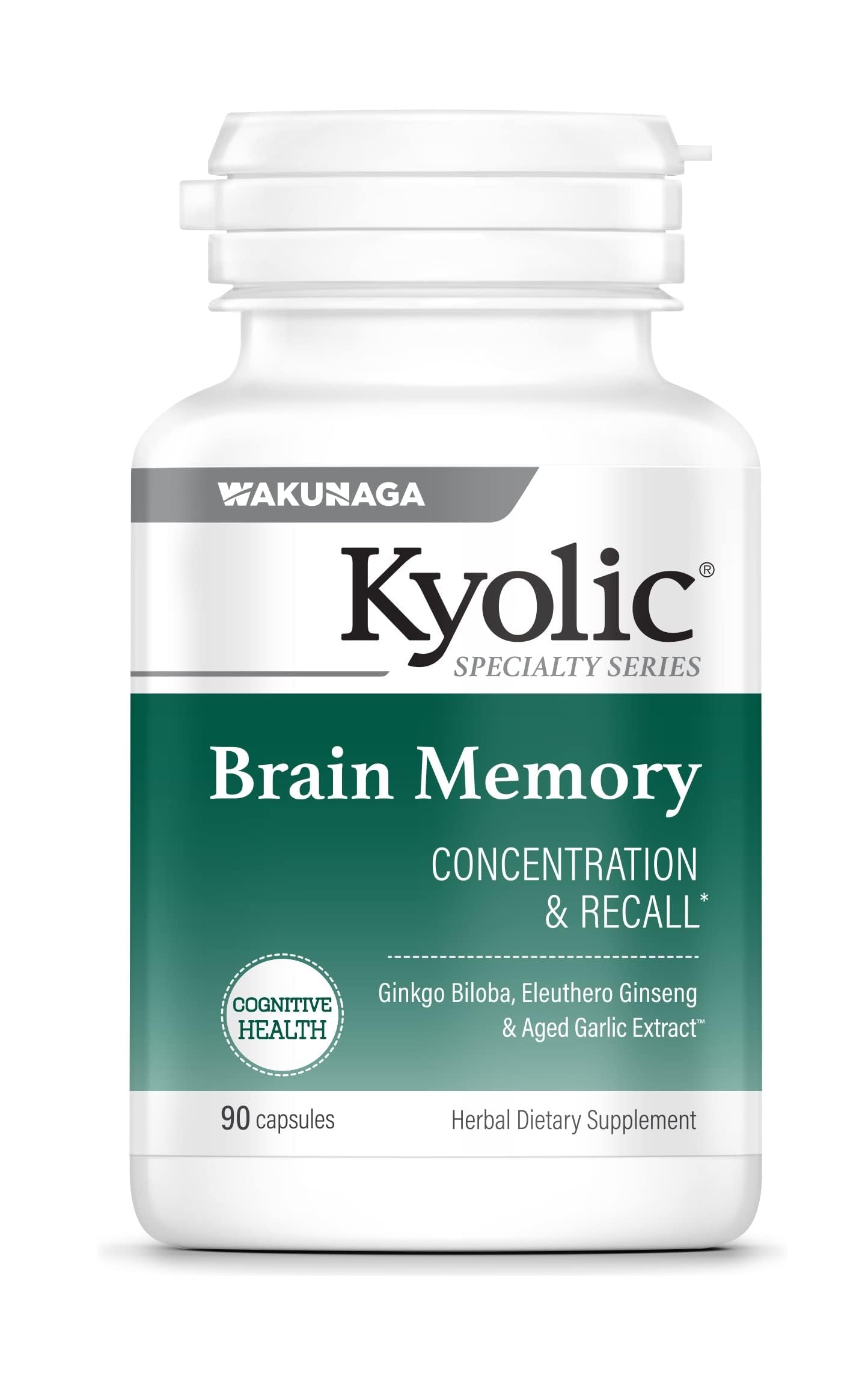 Kyolic Mémoire Cérébrale – bouteille et gélules, potentiel soutien concentration et mémoire