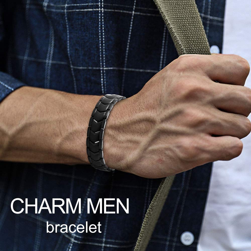 Kyosi bracelet magnétique noir, livré dans un bel emballage cadeau.