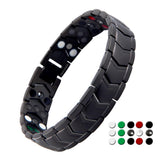 Kyosi bracelet magnétique triple-rangs noir, élégant et durable pour usage quotidien.